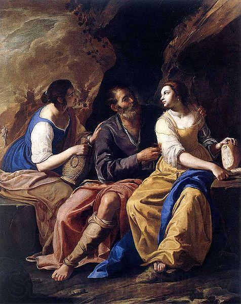 Artemisia gentileschi Lot and his Daughters France oil painting art